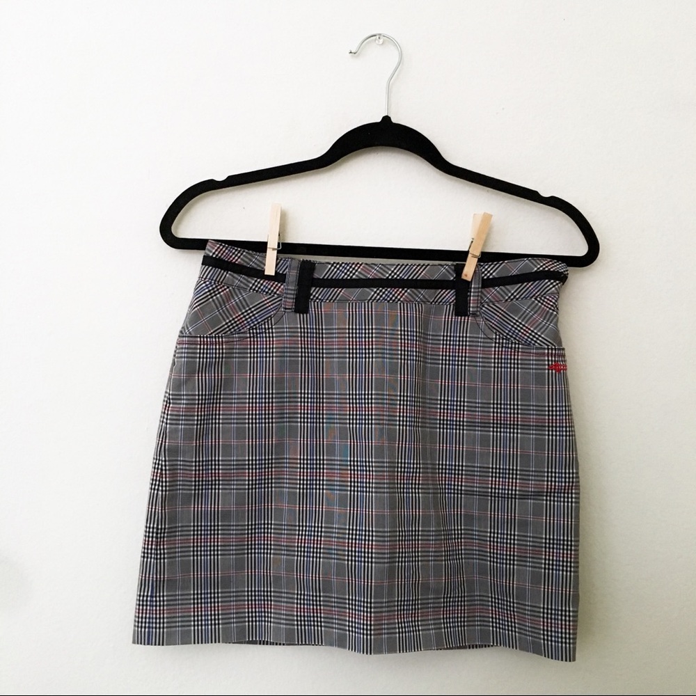 Louis Castel Retro plaid skirt